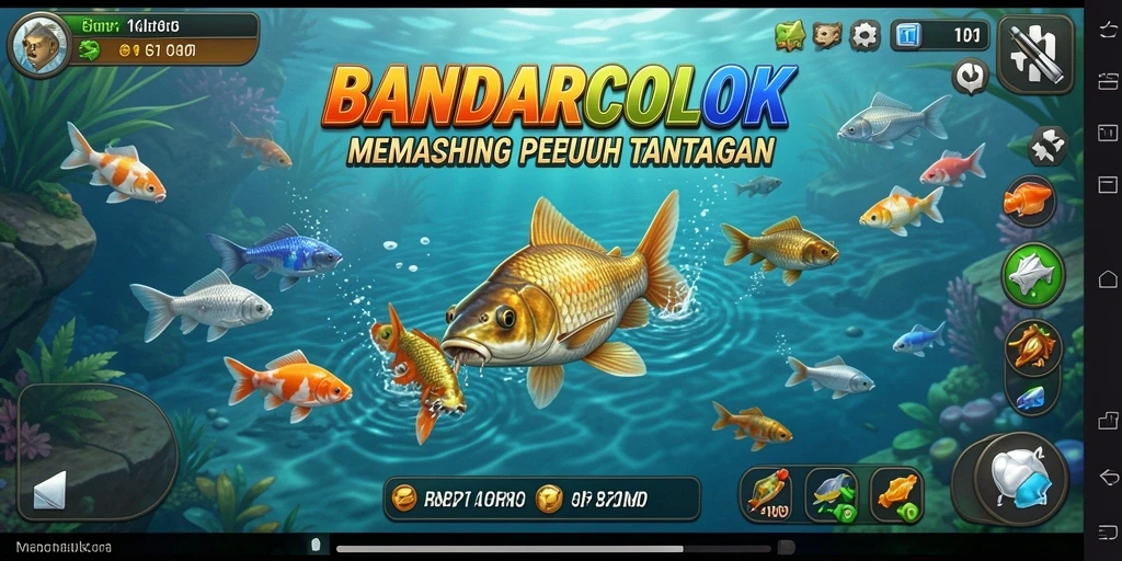 Tampilan gameplay BANDARCOLOK menampilkan pengalaman memancing yang mendebarkan.