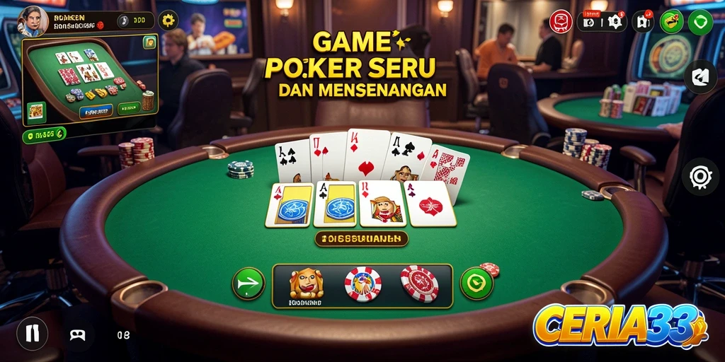 Tampilan permainan Poker yang seru dan mendebarkan di CERIA33.