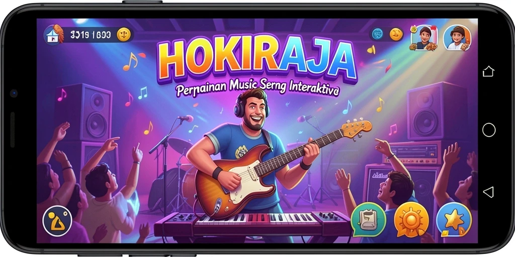 Tangkapan layar permainan HOKIRAJA dengan banyak pilihan lagu.