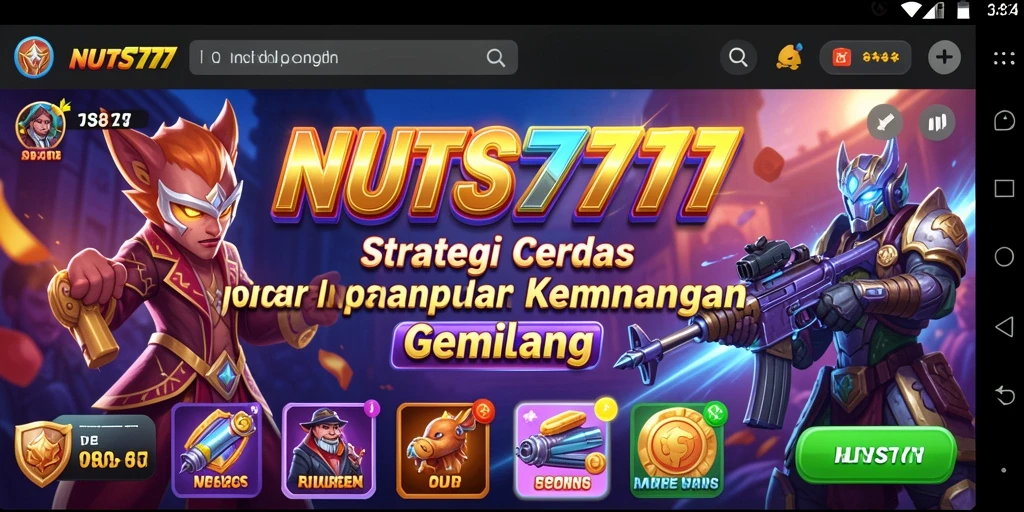 Tampilan gameplay menarik dari NUTS777 dengan elemen strategi.