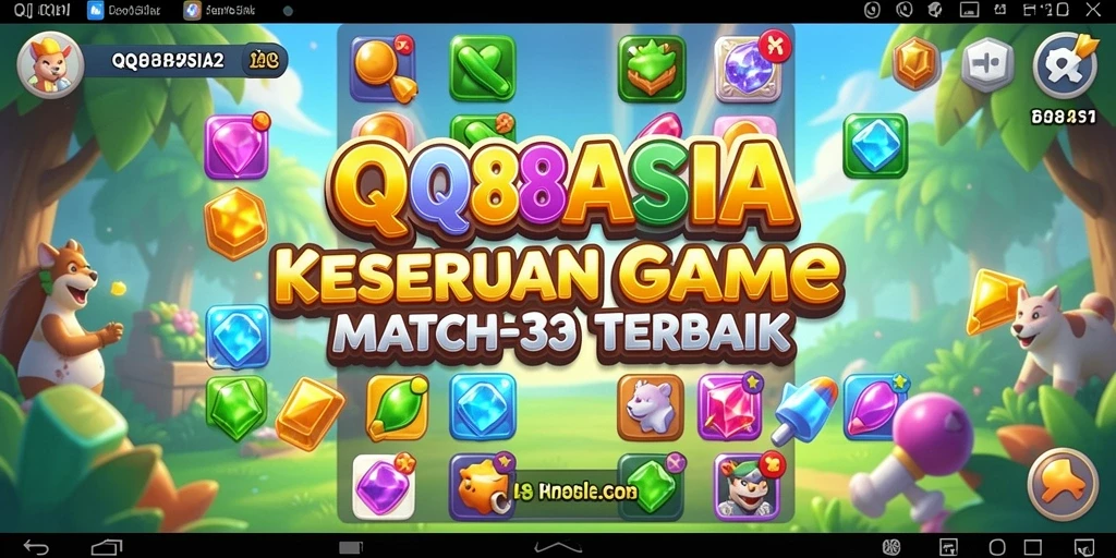 Tangkapan layar gameplay QQ88ASIA menampilkan aksi seru mencocokkan item.