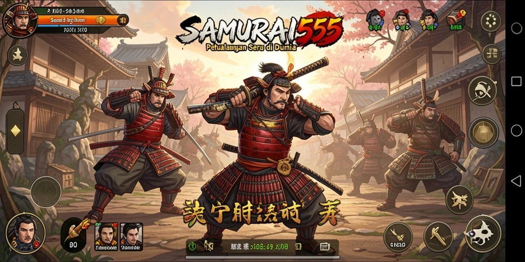 Tampilan gameplay menarik dari <strong>SAMURAI555</strong> saat bertarung di medan pertempuran.