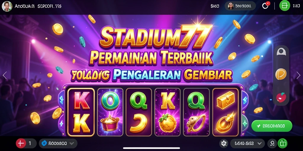 Screenshot gameplay Slot STADIUM77 yang menarik dan penuh warna.