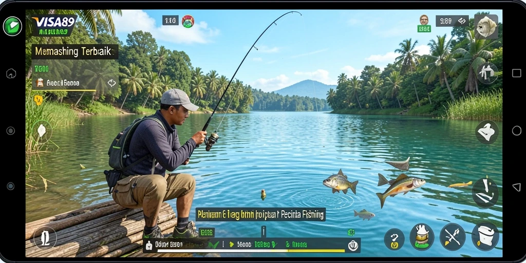 Gameplay nyata dari pengalaman memancing yang mendebarkan.