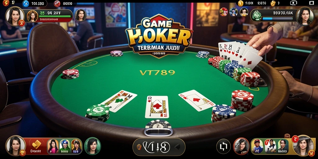 Tampilan gameplay Poker yang mendebarkan dalam VT789.