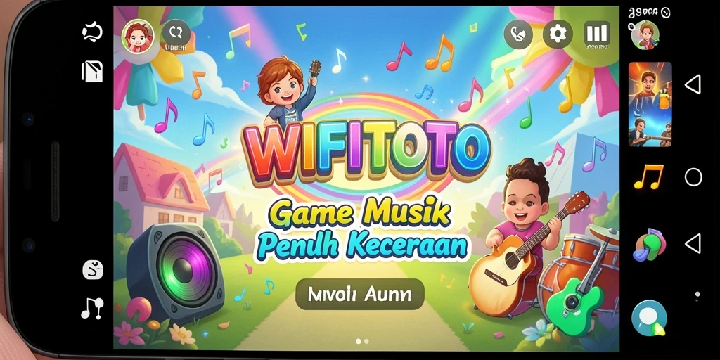 Screenshot WIFITOTO menampilkan pengguna bernyanyi dengan antusias di aplikasi musik.